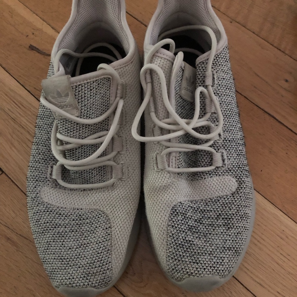 Adidas Men's tubular shadow knit  Light Gray Knit Sneakers